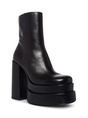 Black Platform High-Heel Ankle Boots